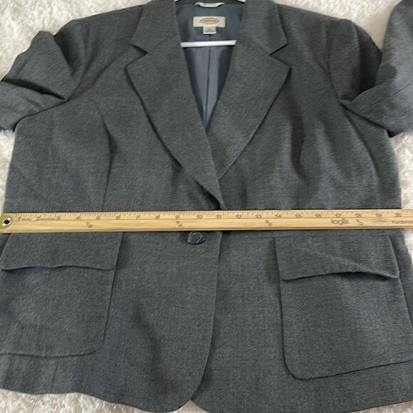 Talbots Blazer womens Size 16 wool blend one button jacket preppy Italian Fabric - Picture 9 of 12